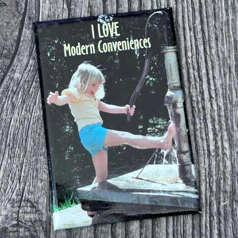 vintage funny y2k i love modern conveniences magnet